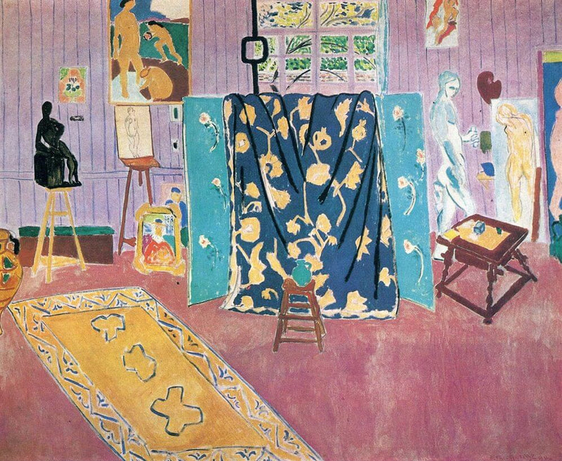 The Pink Studio, 1911 Painting by Henri Matisse Oil on Canvas Reproduction by Blue Surf Art
