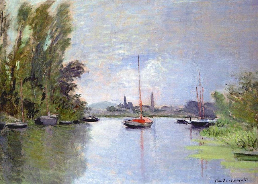 Argenteuil Seen from the Small Arm of the Seine by Claude Monet. Monet reproduction, canvas art painting, monet wall art