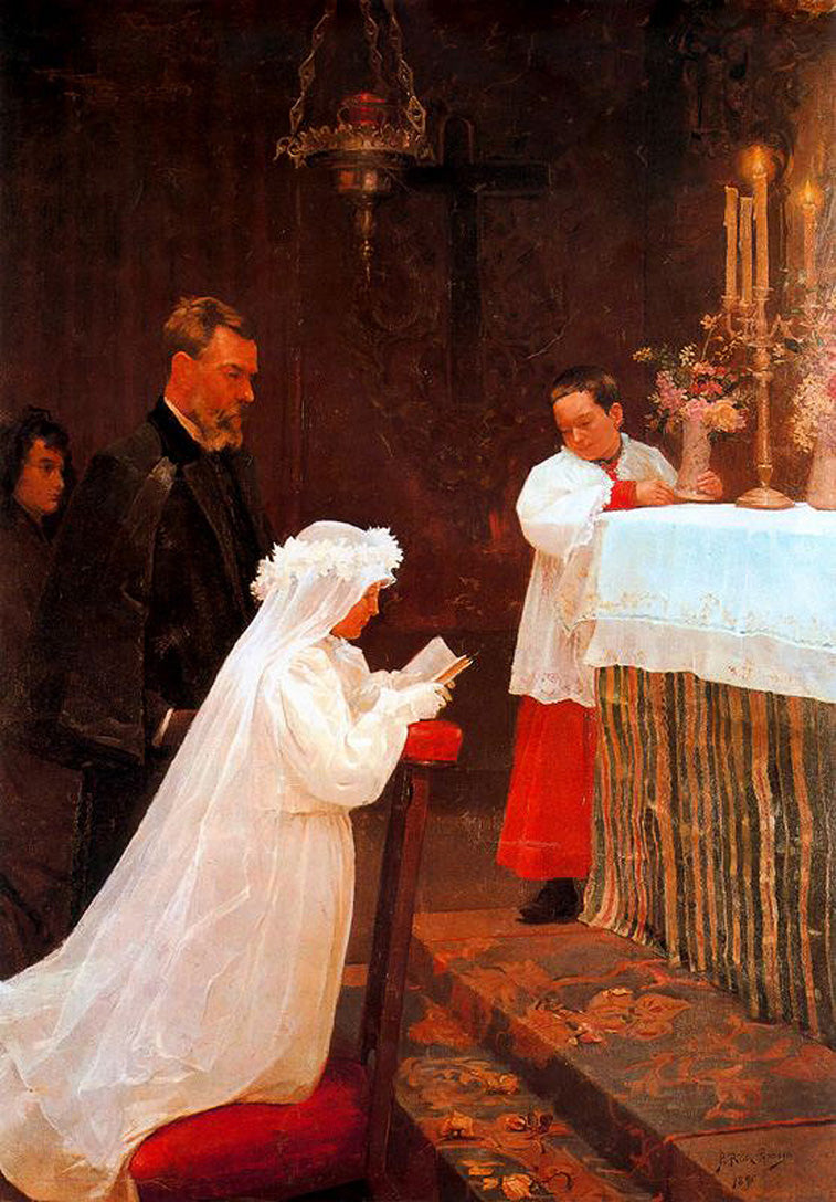 First Communion by Pablo Picasso. Picasso artworks, Picasso wall art, Picasso canvas art, Picasso reproduction for sale, Picasso oil painting on canvas, Blue Surf Art