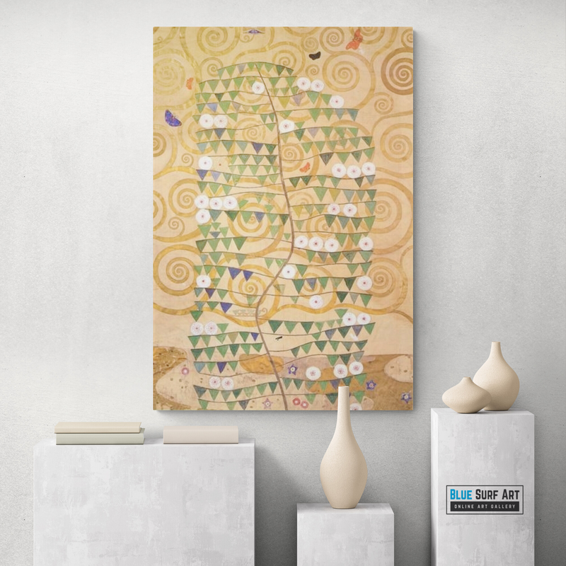 Cartoon for the frieze of the Villa Stoclet in Brussels: right part by Gustav Klimt
