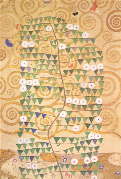 Cartoon for the frieze of the Villa Stoclet in Brussels: right part by Gustav Klimt