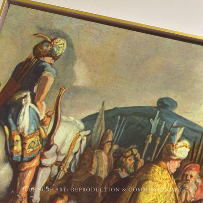 David with the Head of Goliath before Saul Painting by Rembrandt Wall Art Reproduction for Sale by Blue Surf Art - 3