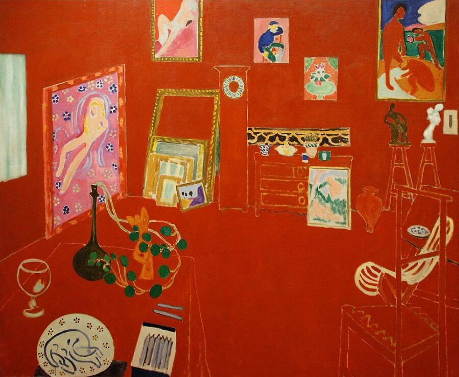 L'Atelier Rouge , 1911 Painting by Henri Matisse Oil on Canvas Reproduction by Blue Surf Art
