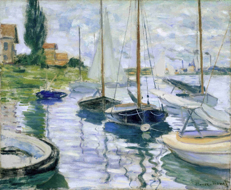 Boats at rest, at Petit-Gennevilliers by Claude Monet. Monet art, Monet reproduction, Monet canvas art, Monet reproduction,
