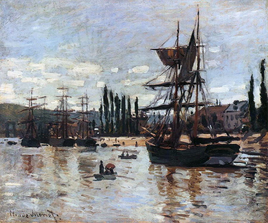 Boats at Rouen by Claude Monet. Monet reproduction, monet wall art, monet canvas painting, monet artwork, monet art for sale