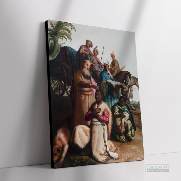 The Baptism of the Eunuch by Rembrandt Wall Art Reproduction for Sale by Blue Surf Art -2