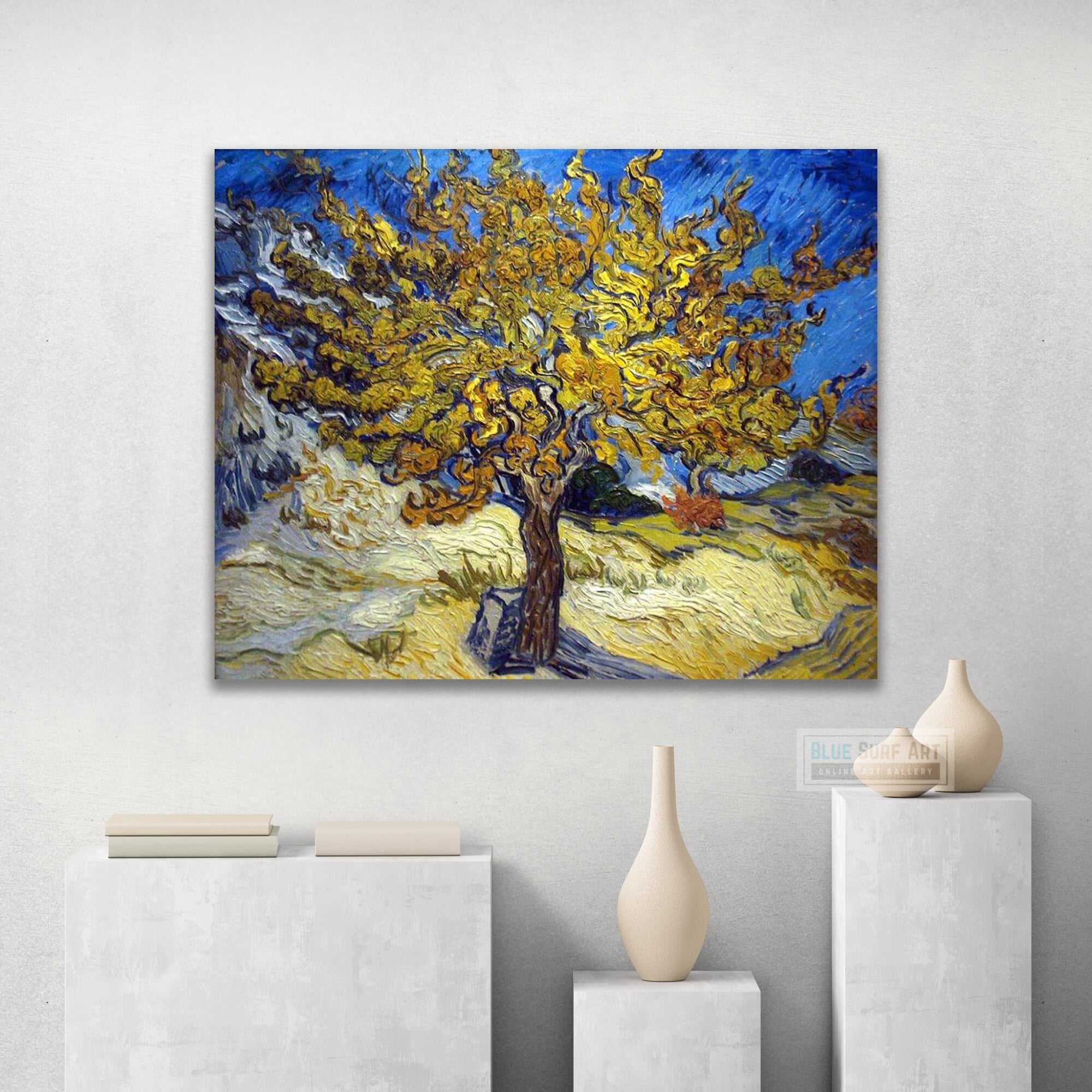 The Mulberry Tree in Autumn by Vincent Van Gogh Reproduction for Sale - Blue Surf Art