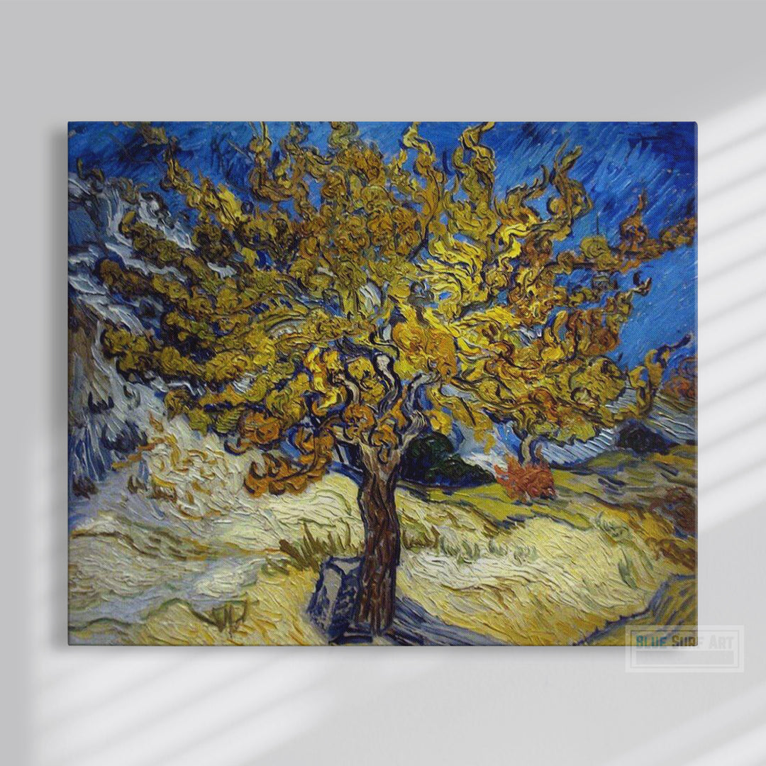 The Mulberry Tree in Autumn by Vincent Van Gogh Reproduction for Sale - Blue Surf Art