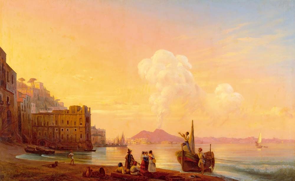 Naples with a poet amongst fishermen Painting by Ivan Aivazovsky Reproduction