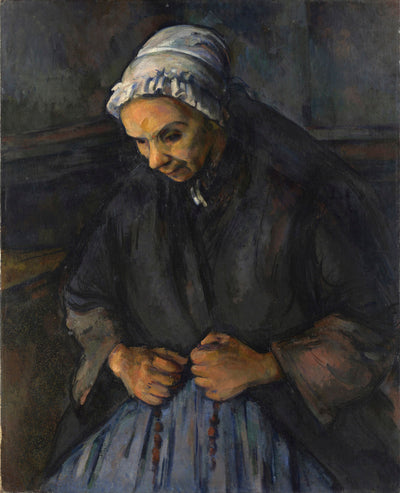 An Old Woman with a Rosary by Paul Cézanne Reproduction for Sale - Blue Surf Art