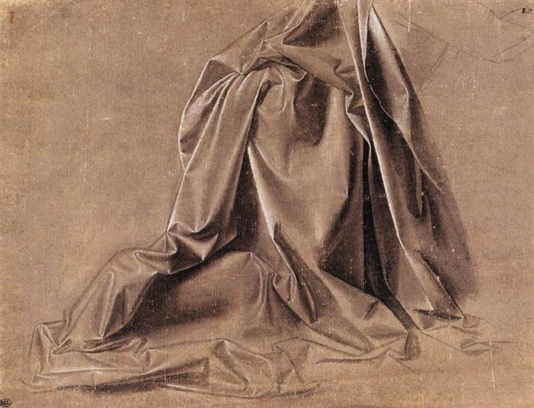 Drapery for a seated figure by Leonardo da Vinci