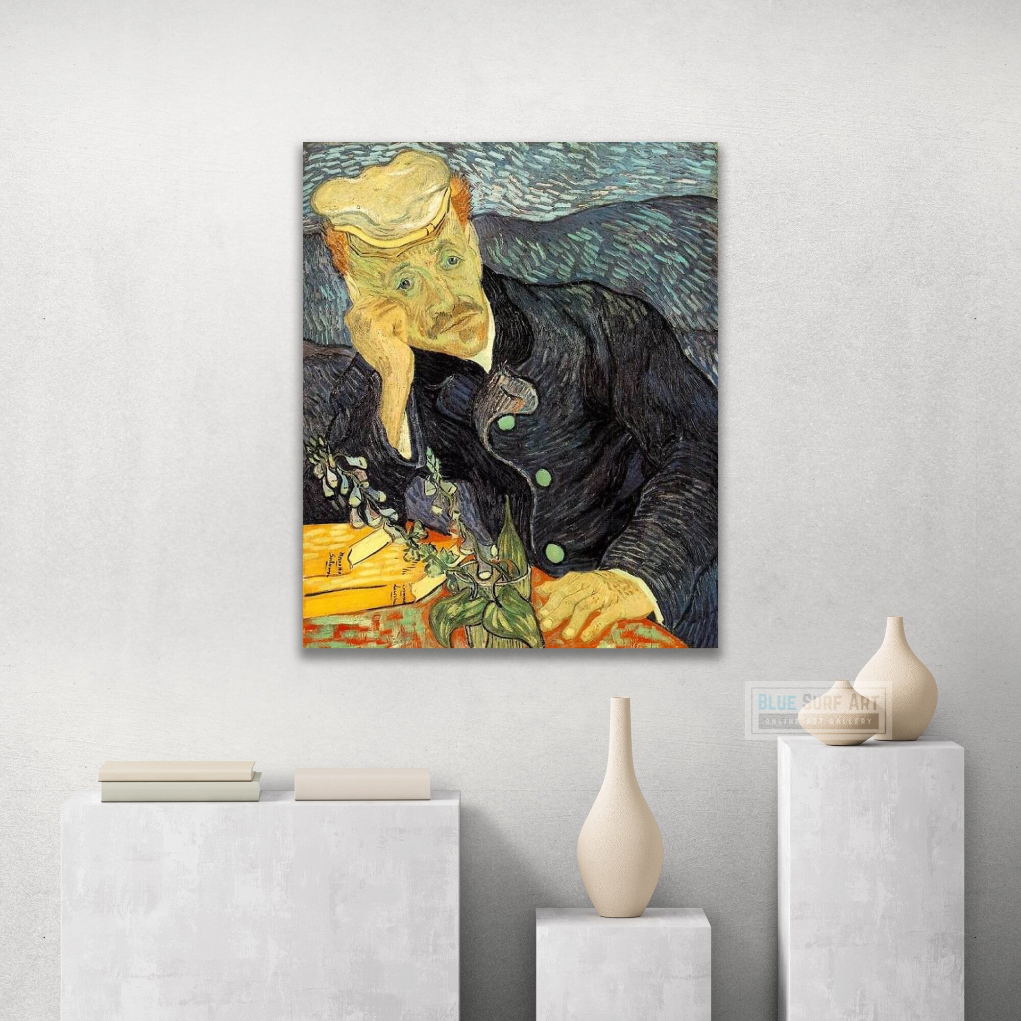 Portrait of Dr. Gachet by Van Gogh Reproduction for Sale - Blue Surf Art