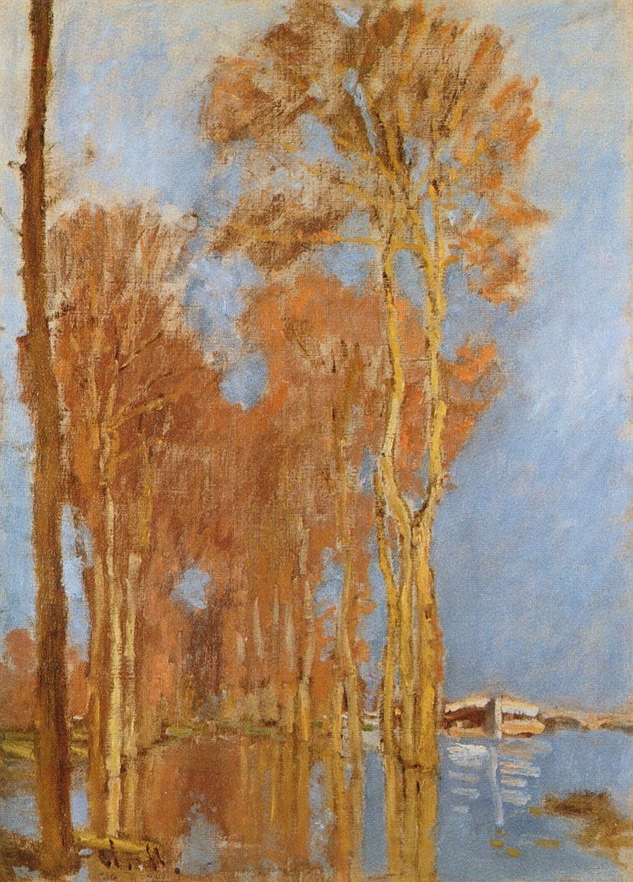 The Flood  by Claude Monet. Monet artwork, Monet canvas art paintings, Monet reproduction for sale