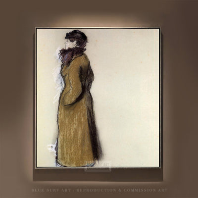 Woman in Street Clothes, Portrait of Ellen Andrée Painting by Edgar Degas Reproduction by Blue Surf Art .com