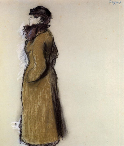 Woman in Street Clothes, Portrait of Ellen Andrée Painting by Edgar Degas Reproduction by Blue Surf Art .com