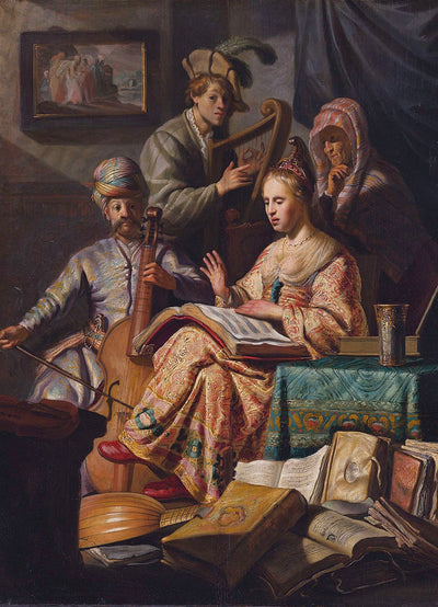 Musical Allegory Painting by Rembrandt Wall Art Reproduction for Sale by Blue Surf Art