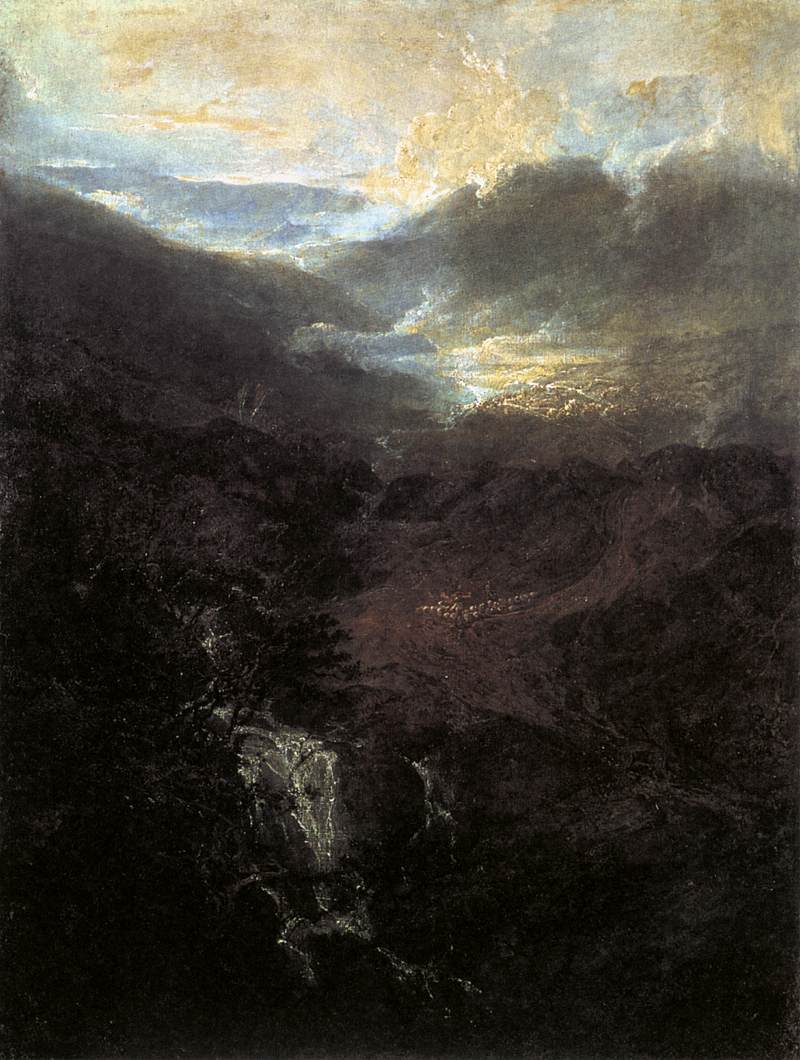 Morning Amongst the Coniston Fells, Cumberland by J. M. W. Turner. Turner artworks, Turner canvas art, J. M. W. Turner oil painting, Turner reproduction for sale. Landscape paintings, Turner art decor, Turner oil painting on canvas, Blue Surf Art