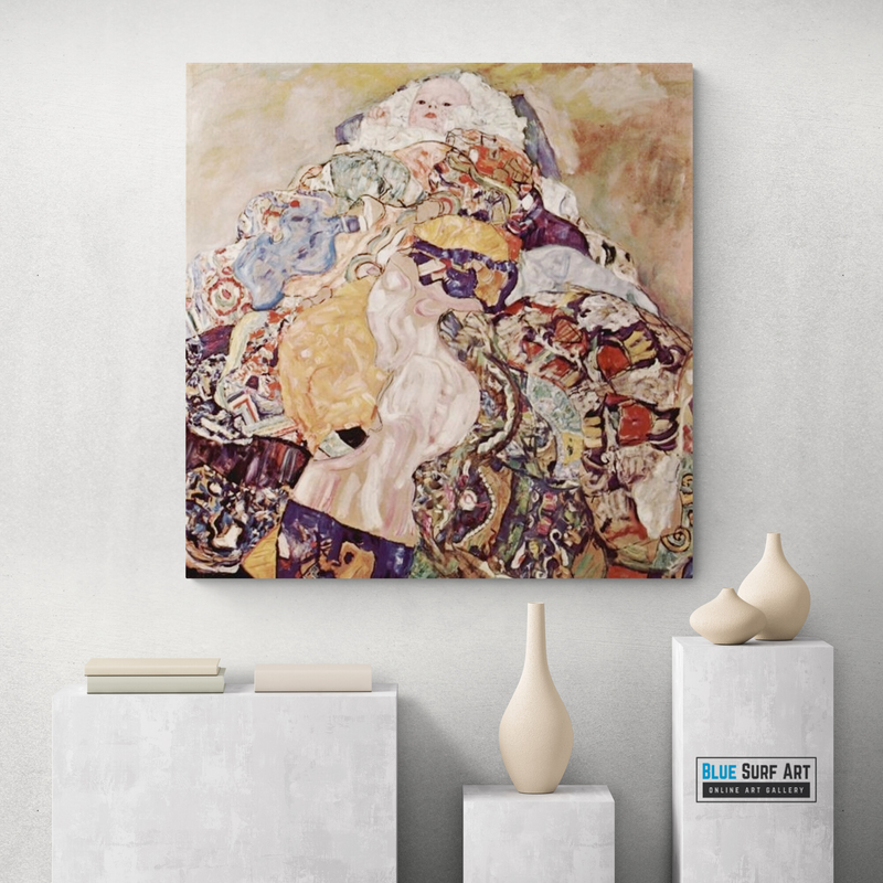 Baby by Gustav Klimt, reproduction painting, living room decor