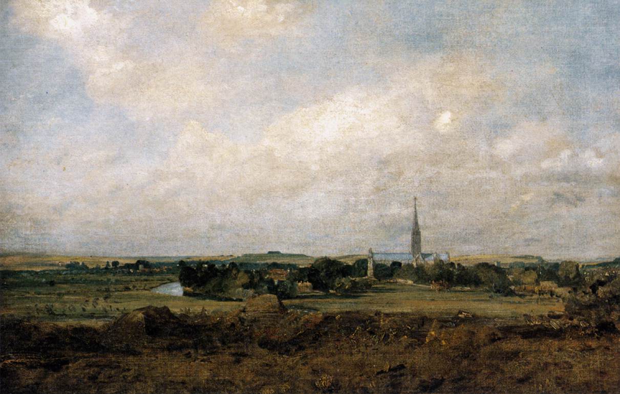 Vue de Salisbury by John Constable Reproduction Painting for Sale - Blue Surf Art