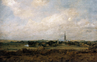 Vue de Salisbury by John Constable Reproduction Painting for Sale - Blue Surf Art