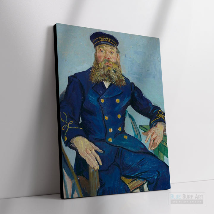 Portrait of the Postman Joseph Roulin by Van Gogh Reproduction for Sale - Blue Surf Art