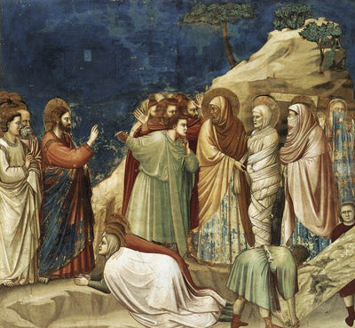 Raising of Lazarus by Giotto di Bondone Reproduction for Sale by Blue Surf Art