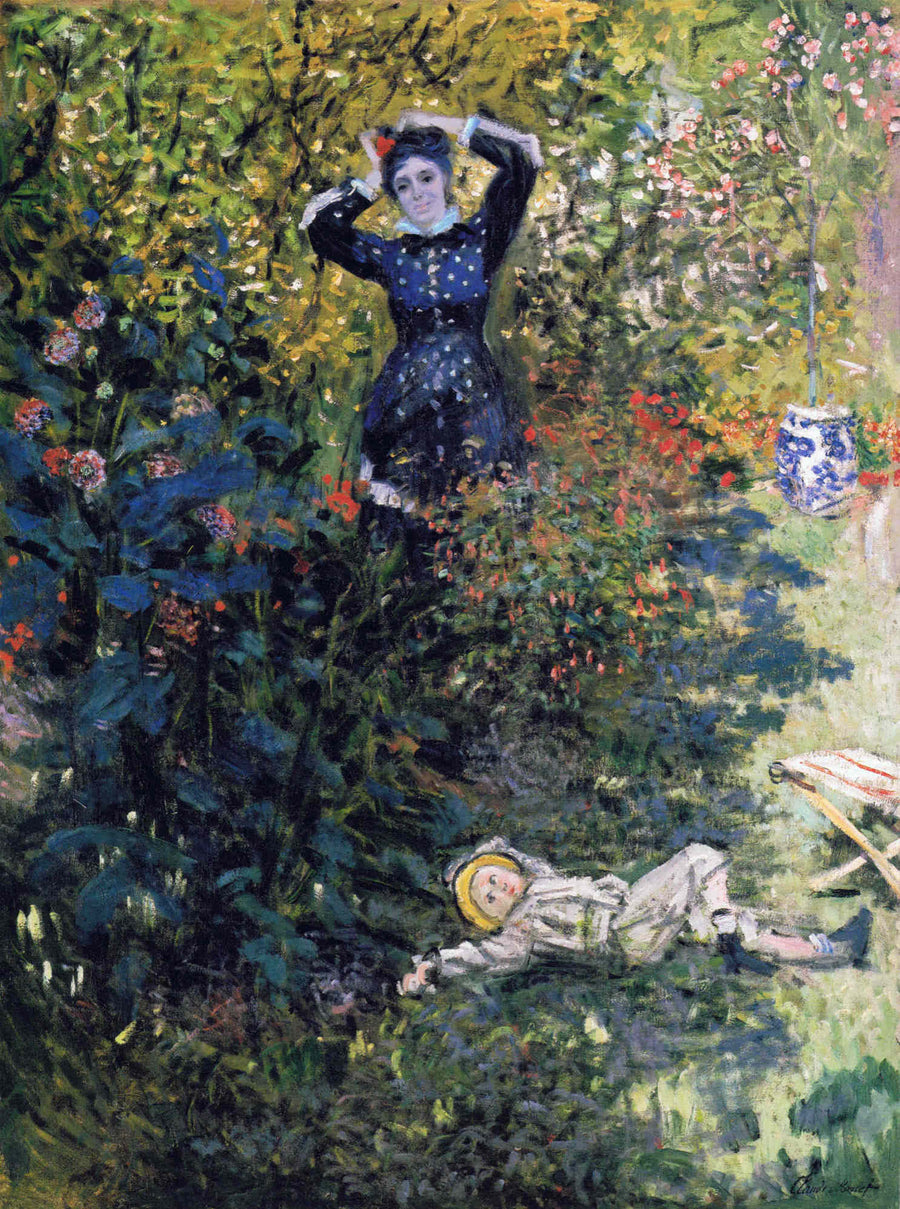 Camille and Jean Monet in the Garden at Argenteuil by Claude Monet