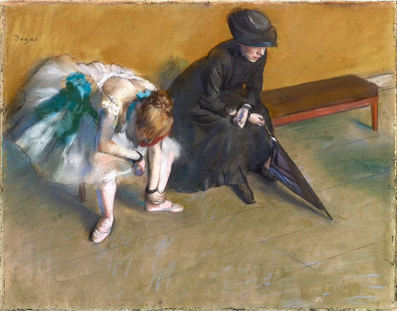 Waiting (Degas) Painting by Edgar Degas Reproduction