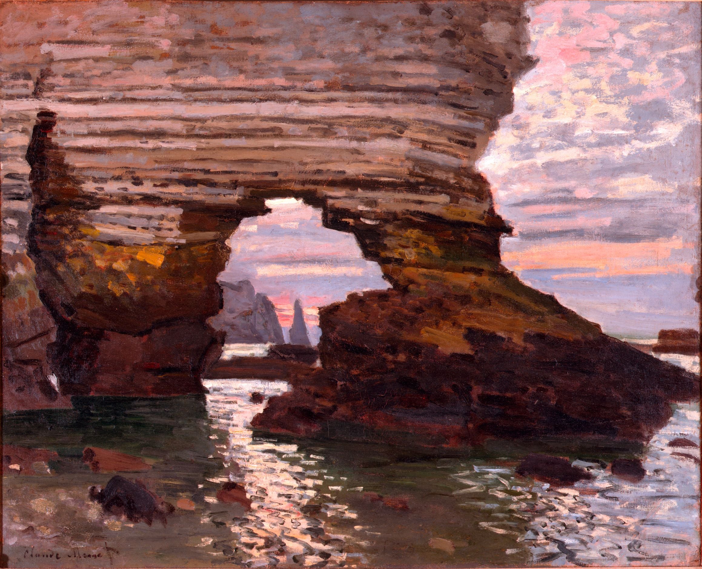 Port d `Amount Etretat by Claude Monet