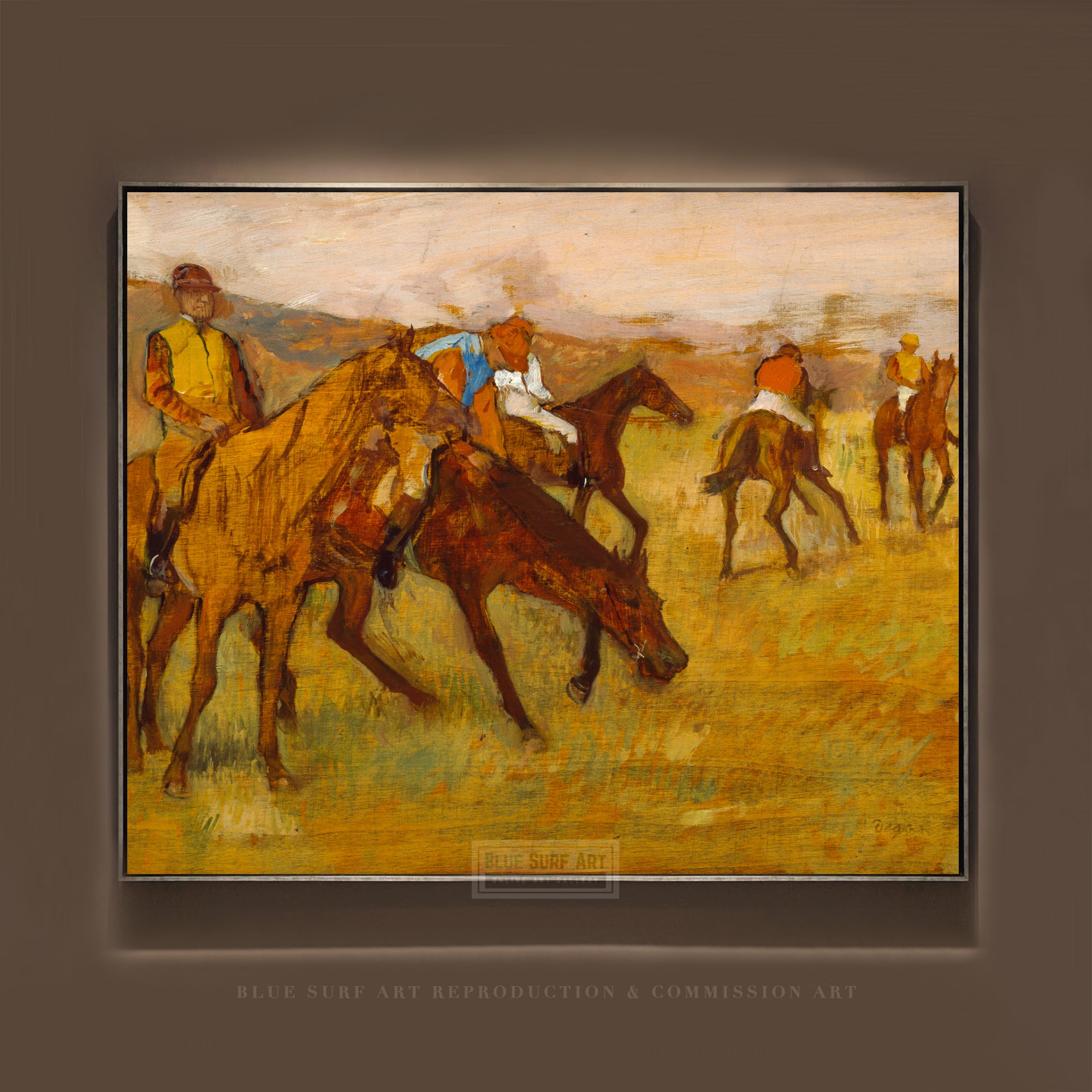 Before the Race Painting by Edgar Degas Reproduction by Blue Surf Art .com