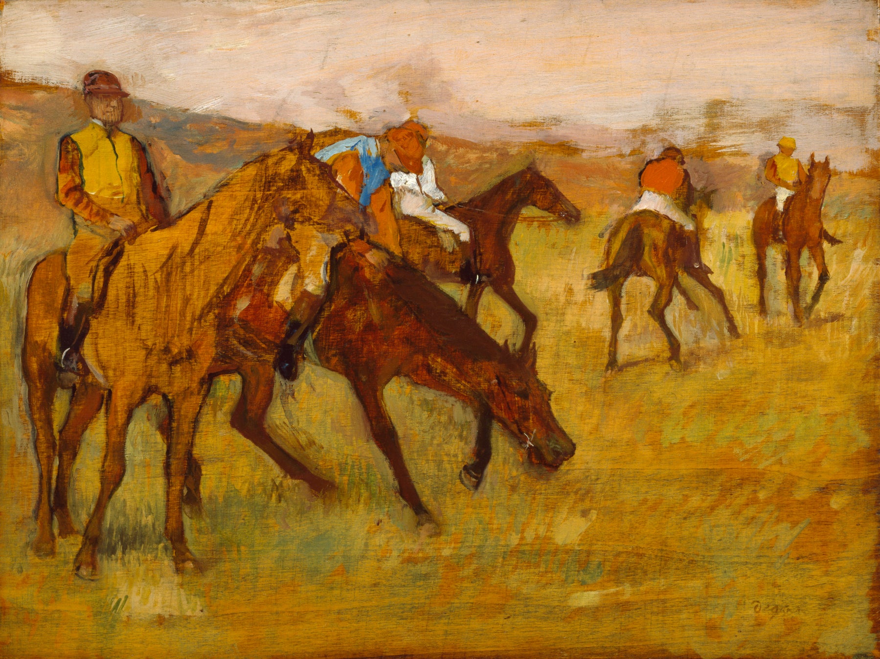 Before the Race Painting by Edgar Degas Reproduction by Blue Surf Art .com