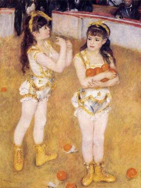 Acrobats at the Cirque Fernando (Francisca and Angelina Wartenberg) by Pierre-Auguste Renoir Reproduction for Sale by Blue Surf Art