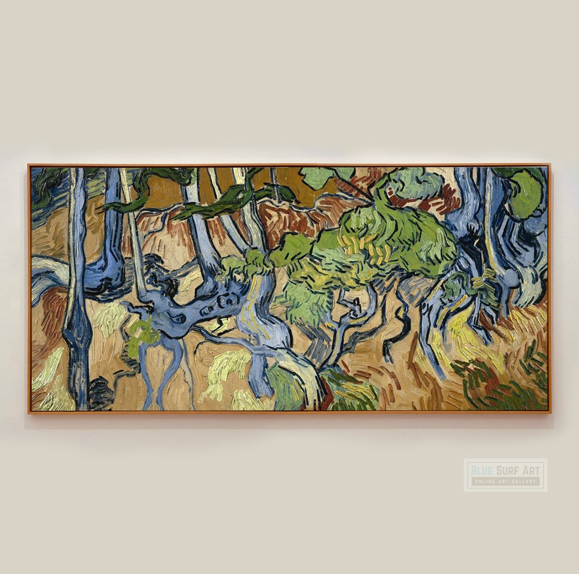 Tree Roots by Vincent Van Gogh I Blue Surf Art
