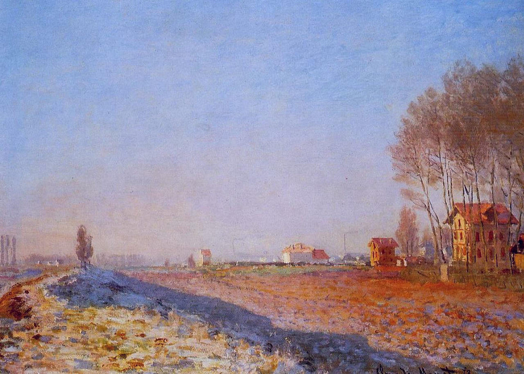 The Plain of Colombes, White Frost by Claude Monet