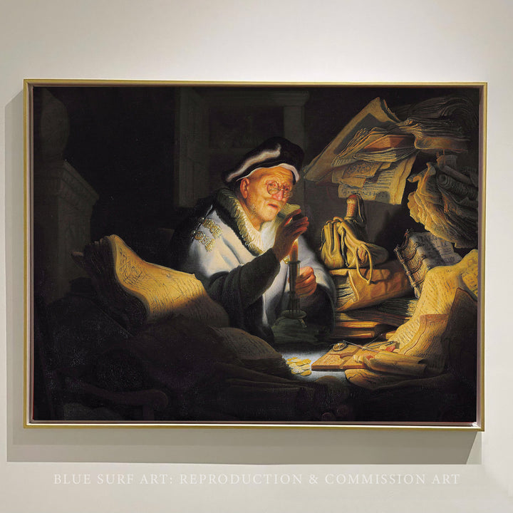 The Parable of the Rich Fool Painting by Rembrandt Wall Art Reproduction for Sale by Blue Surf Art - 1