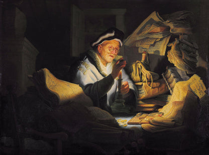 The Parable of the Rich Fool Painting by Rembrandt Wall Art Reproduction for Sale by Blue Surf Art