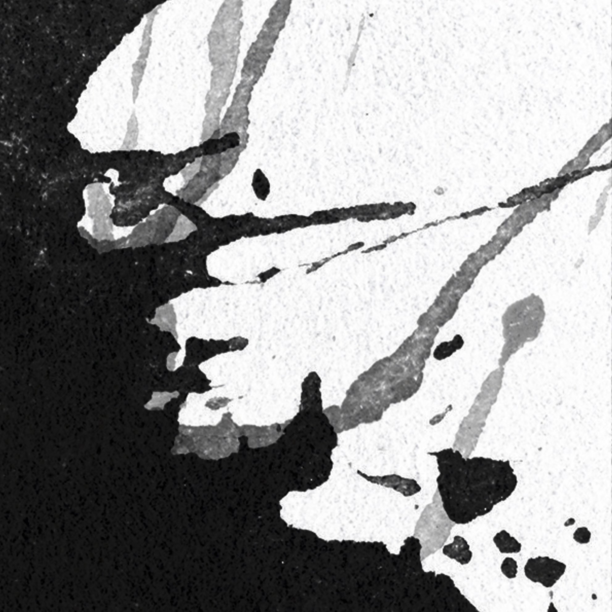 Large Abstract Black and White Splash, extra large abstract art
