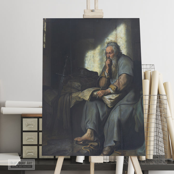The apostle Paul in Prison Painting by Rembrandt Wall Art Reproduction for Sale by Blue Surf Art - 3