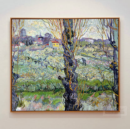  View of Arles, Flowering Orchards by Van Gogh Reproduction for Sale - Blue Surf Art