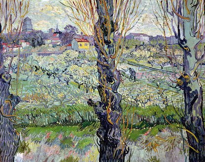  View of Arles, Flowering Orchards by Van Gogh Reproduction for Sale - Blue Surf Art