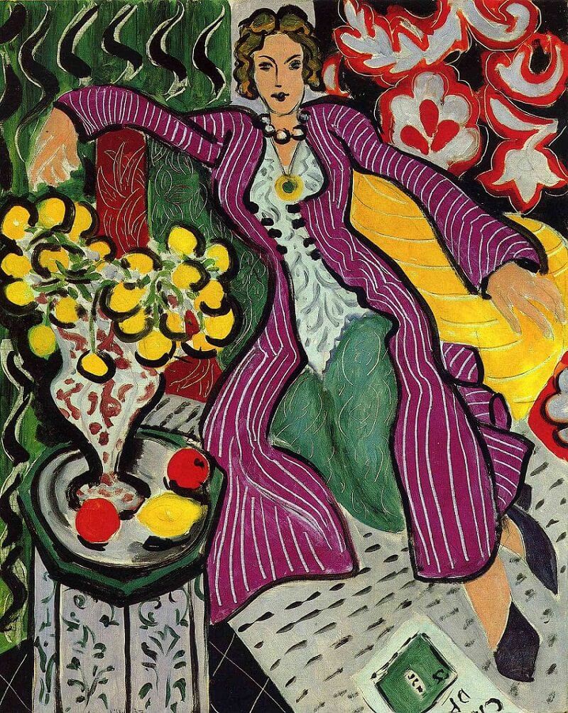 Woman in a Purple Coat, 1937 Painting by Henri Matisse Oil on Canvas Reproduction by Blue Surf Art