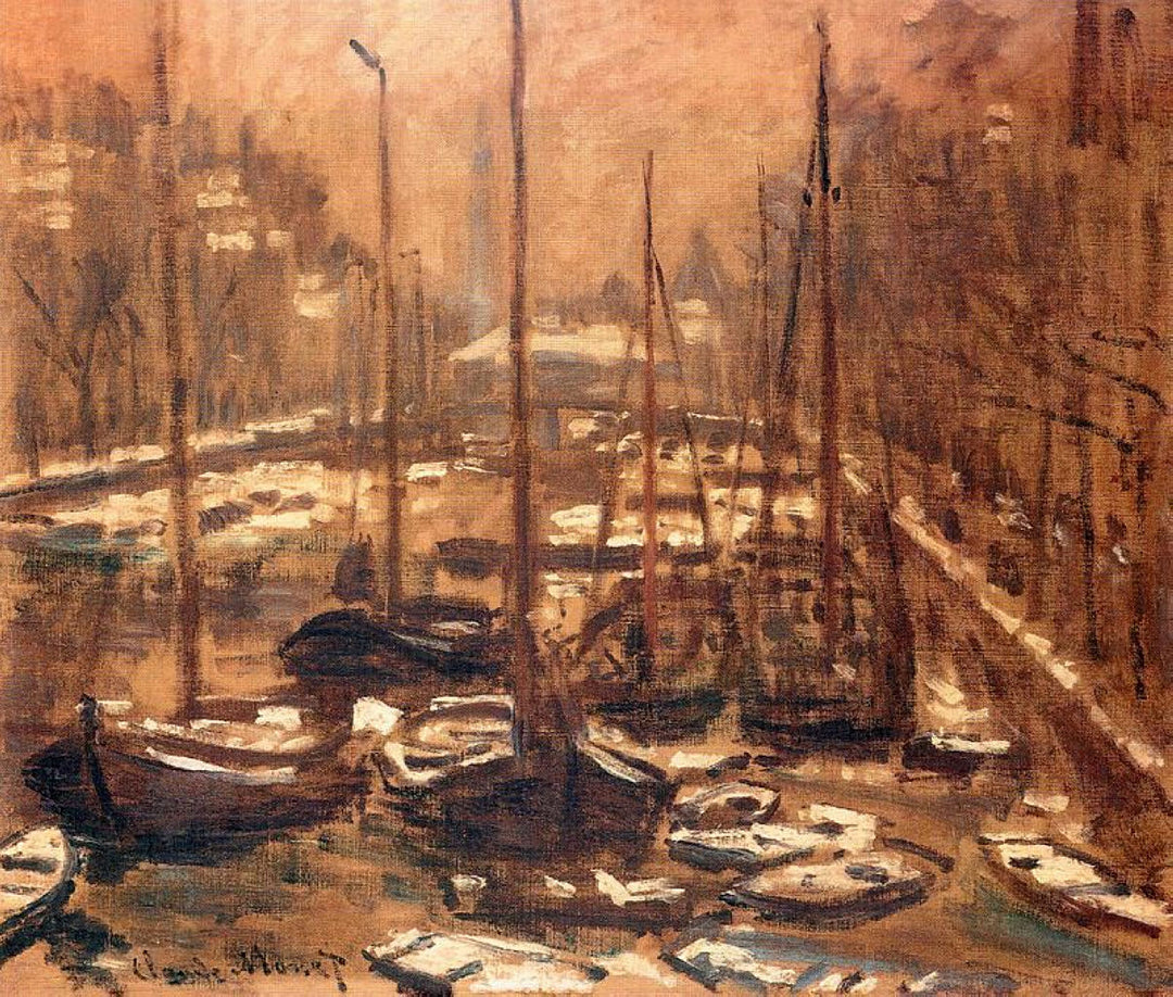 Geldersekade of Amsterdam Invierno by Claude Monet