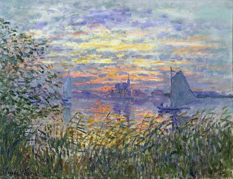 Sunset on the Siene by Claude Monet. Reproduction oil painting on canvas by Blue Surf Art
