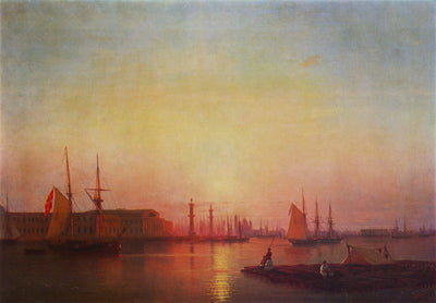 St.Petersburg Stock Exchange Painting by Ivan Aivazovsky Reproduction