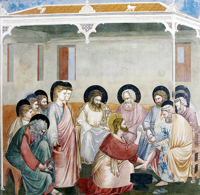 Washing of the Feet by Giotto di Bondone Reproduction for Sale by Blue Surf Art