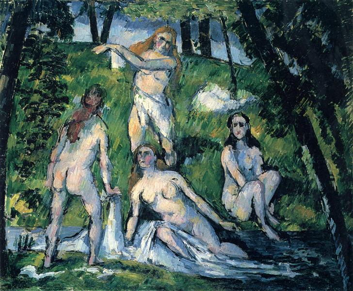 Four Bathers Paul Cezanne by Paul Cézanne Reproduction for Sale - Blue Surf Art