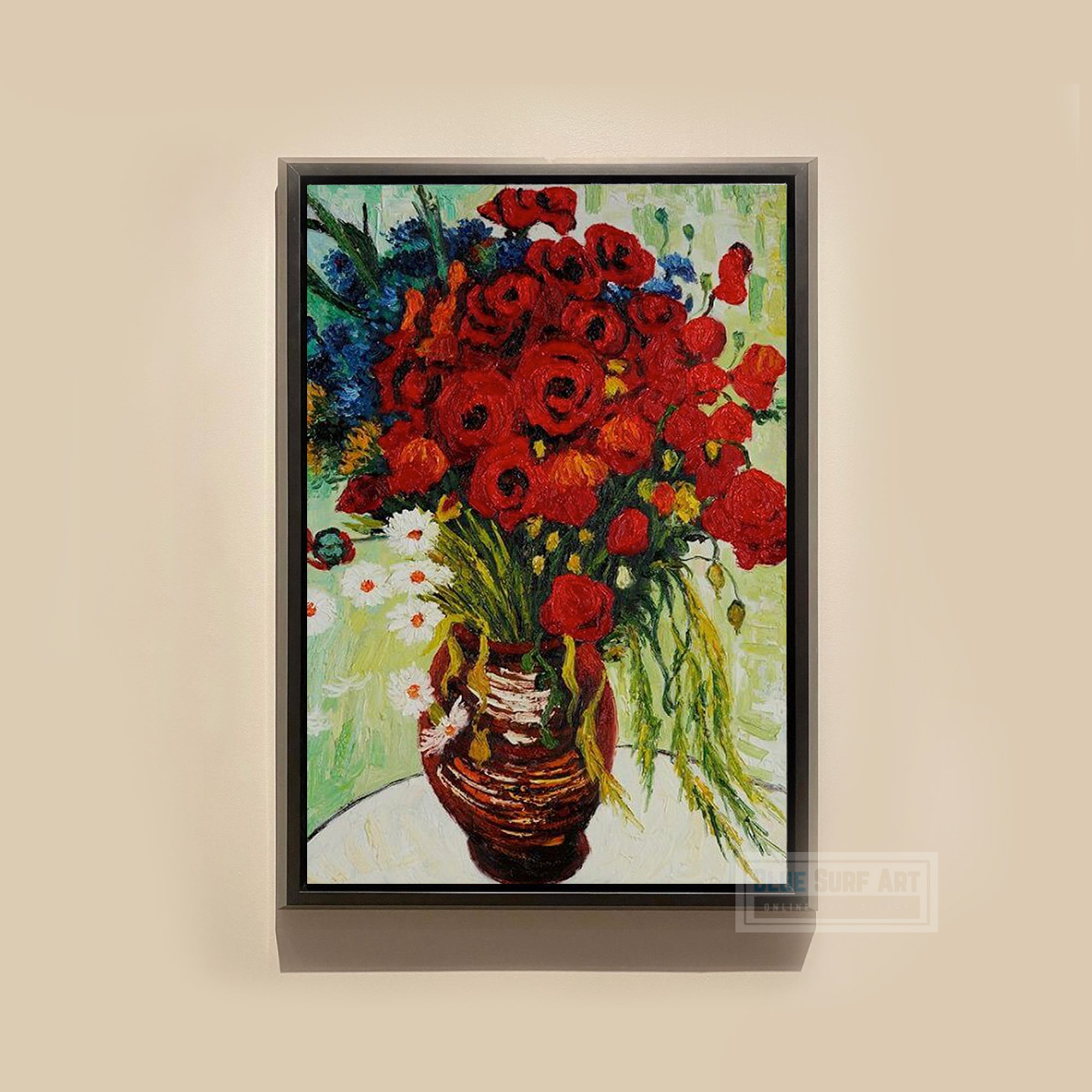 Vase with Daisies and Poppies, 1890 by Vincent van Gogh  - Blue Surf Art