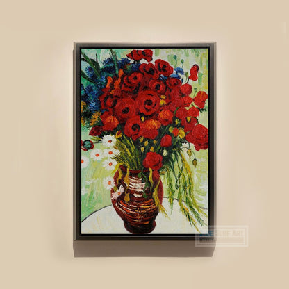 Vase with Daisies and Poppies, 1890 by Vincent van Gogh  - Blue Surf Art