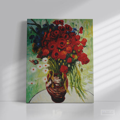 Vase with Daisies and Poppies, 1890 by Vincent van Gogh  - Blue Surf Art
