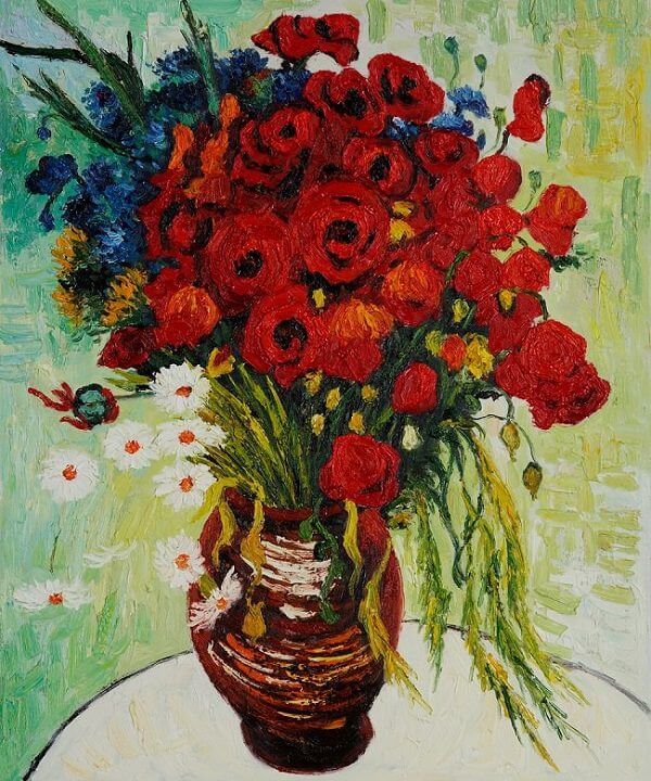 Vase with Daisies and Poppies, 1890 by Vincent van Gogh 